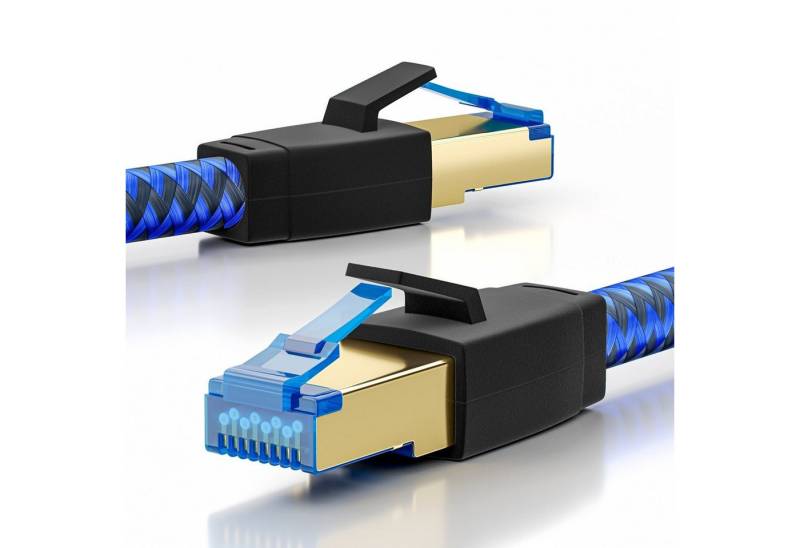 SEBSON LAN Kabel 2m CAT 8 - Netzwerkkabel 40 Gbit/s 2000MHz - RJ45 Stecker Netzkabel, (200 cm) von SEBSON
