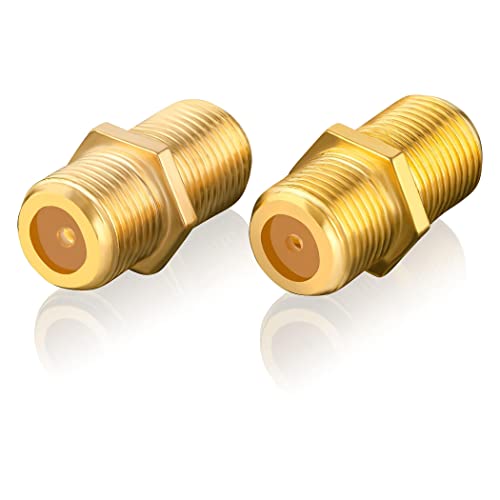 SEBSON SAT Adapter Set - 2X F-Buchse auf F-Buchse - Satellitenkabel Koaxialkabel Verlängerung/SAT Verbinder, Kupplung vergoldet von SEBSON