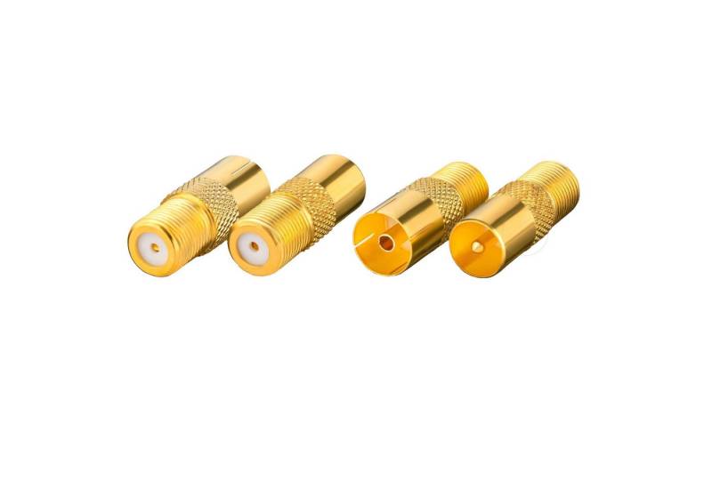SEBSON SAT Antenne Adapter Set - 2x F-Buchse auf Koax Stecker / Koax Buchse TV-Adapter von SEBSON