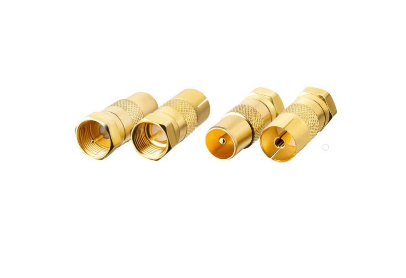 SEBSON SAT Antenne Adapter Set - 2x F-Stecker auf Koax Stecker / Koax Buchse TV-Adapter von SEBSON