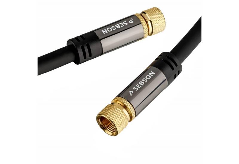 SEBSON SAT Kabel 10m - Koaxialkabel mit F-Stecker (schraubbar) - 105dB 75 Ohm TV-Kabel, (1000 cm) von SEBSON
