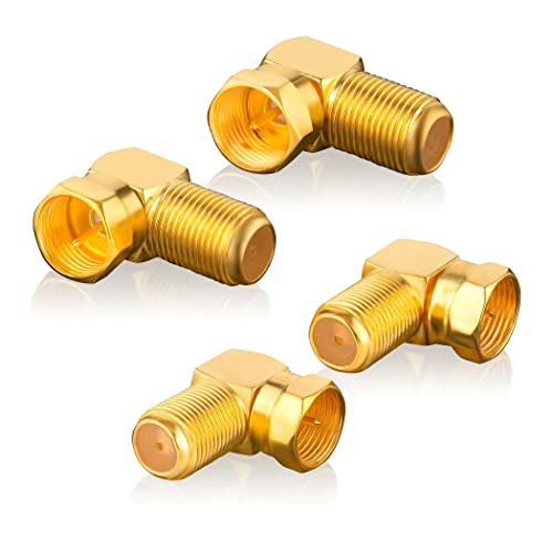 SEBSON SAT Winkel Adapter Set 90° Grad - 4X F-Stecker auf F-Buchse - Satellitenkabel Adapter für Fernseher, Radio, Receiver, Internet SEBSON SAT Winkel Adapter Set 90° Grad - 4X F-Stecker auf F-Buchse - Satellitenkabel Adapter für Fernseher, Radio, Receiver, Internet von SEBSON