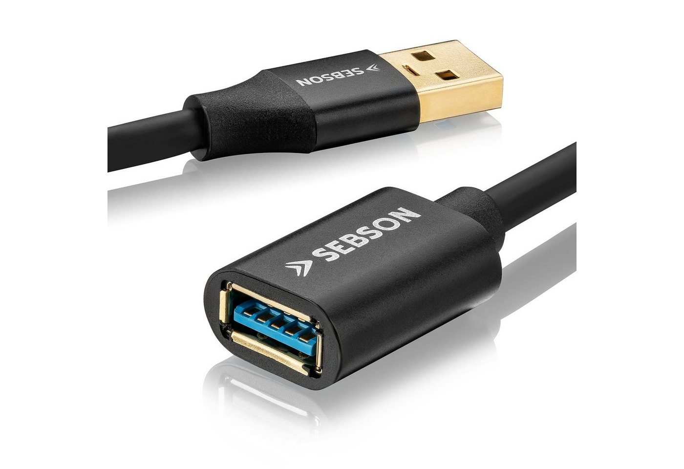 SEBSON USB Verlängerung 2m - A Stecker/A Buchse - USB 3.0 Datenkabel 5 Gbit/s Smartphone-Kabel, (200 cm) von SEBSON