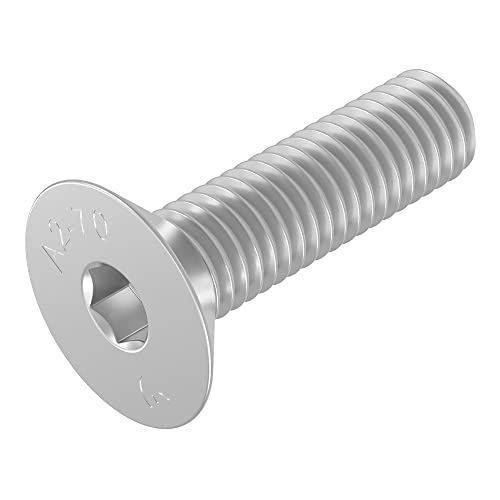 SECCARO Senkschraube M10 x 40 mm, Edelstahl V2A VA A2, DIN 7991 / ISO 10642, Innensechskant, 20 Stück von SECCARO
