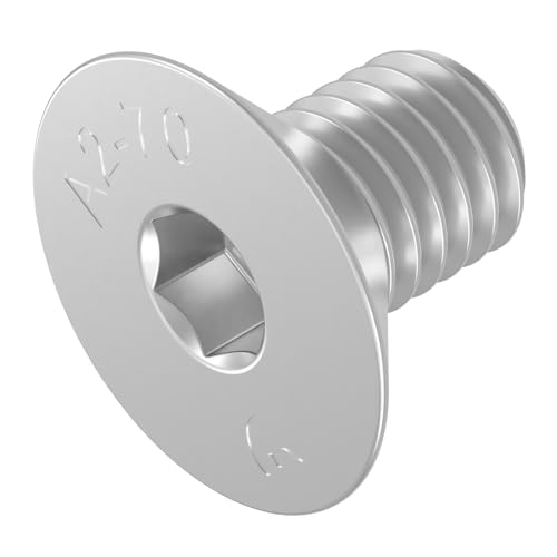 SECCARO Senkschraube M12 x 20 mm, Edelstahl V2A VA A2, DIN 7991 / ISO 10642, Innensechskant, 20 Stück von SECCARO