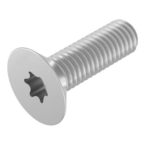 SECCARO Senkschraube M3 x 10 mm, Edelstahl V2A VA A2, ISO 14581, Innensechsrund (TX), Vollgewinde, 20 Stück von SECCARO