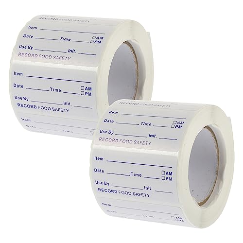 SECFOU 2 Rollen Lebensmitteletiketten, Lebensmitteletikettenaufkleber, Restaurant Datumsetiketten, Etikettenaufkleber Für Lebensmittelvorratsgläser, Lebensmitteldatumsetikettenaufkleber, von SECFOU
