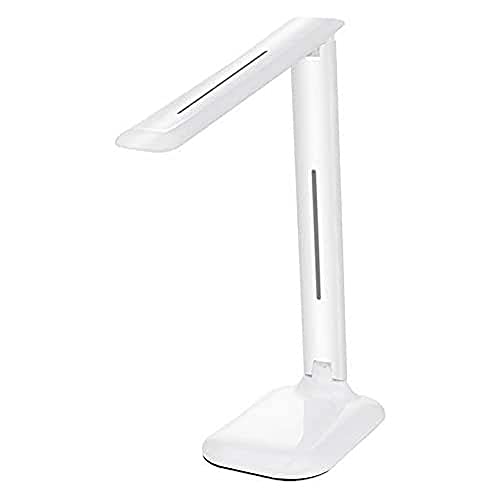 SECO FX16B dimmbare wiederaufladbare USB-LED-Schreibtischlampe, ideal für Zuhause/fürs Büro, 3 Lichtmodi, einklappbar für die kompakte Aufbewahrung 5W – Weiß von SECO