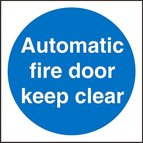Seco Automatic Fire Door Keep Clear Schild 200 mm x 200 mm – 1 mm halbstarrer Kunststoff von SECO