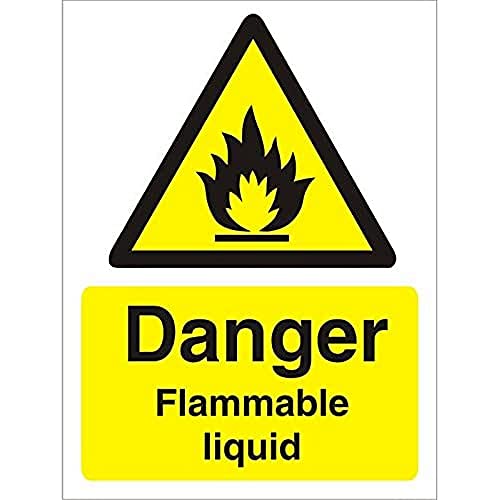 Seco Danger Flammable Liquid Schild, 200 mm x 300 mm, selbstklebendes Vinyl von SECO