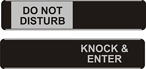 Seco Do Not Disturb/Knock & Enter Schiebeschild, 255 mm x 52 mm, Aluminium/PVC, 5 Stück von SECO