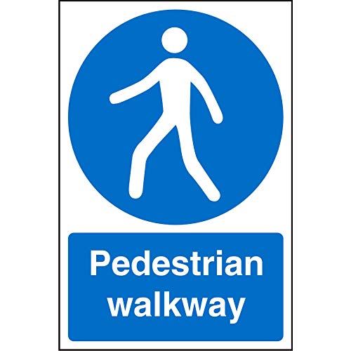 Seco Fußgänger-Gehweg-Schild, 400 mm x 600 mm, 1 mm, halbstarrer Kunststoff von SECO