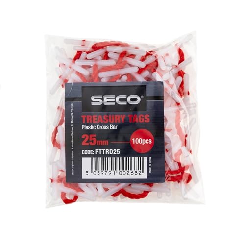 Seco Kunststoff-Kreuzstangenanhänger, 25 mm, Rot, 100 Stück von SECO