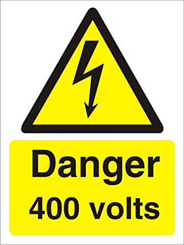 Seco Schild "Danger 400 Volts", 150 mm x 200 mm, 1 mm, halbstarrer Kunststoff von SECO