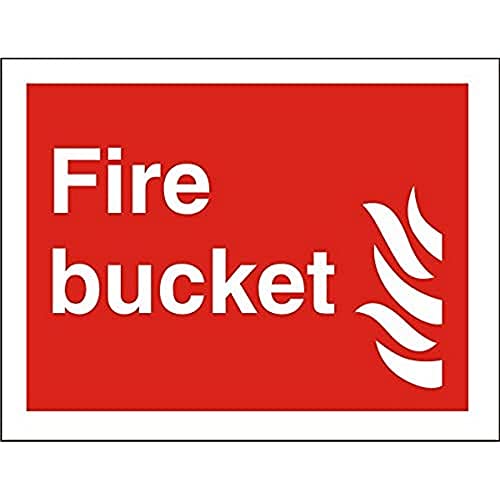 Seco Schild "Fire Bucket & Fire", 200 x 150 mm, 1 mm, halbstarrer Kunststoff von SECO