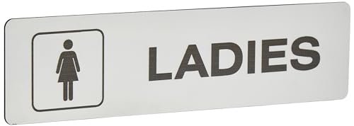 Seco Schild "Ladies With Piktogramm", Acryl, gebürstetes Aluminium, 190 x 45 mm – 2 mm von SECO