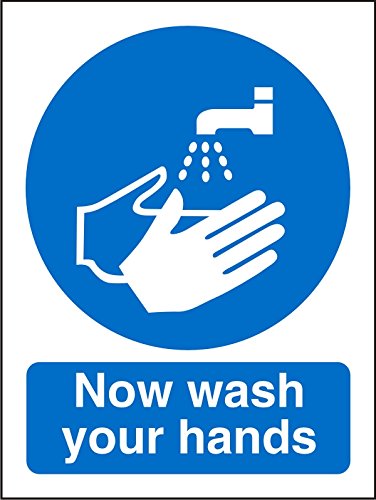 Seco Schild "Now Wash Your Hands", 200 x 300 mm, 1 mm, halbstarrer Kunststoff von SECO