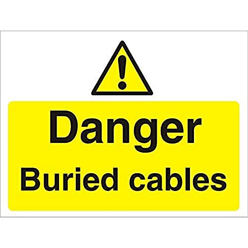 Seco Schild mit Aufschrift "Danger Buried Cables", 600 x 450 mm, geriffelte Tafel von SECO