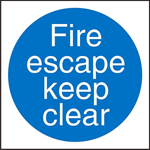 Seco Schild mit Aufschrift "Fire Escape Keep Clear", 100 x 100 mm, selbstklebendes Vinyl von SECO