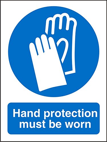Seco Schild mit Aufschrift "Hand Protection Must Be Worn", 150 x 200 mm, selbstklebendes Vinyl von SECO