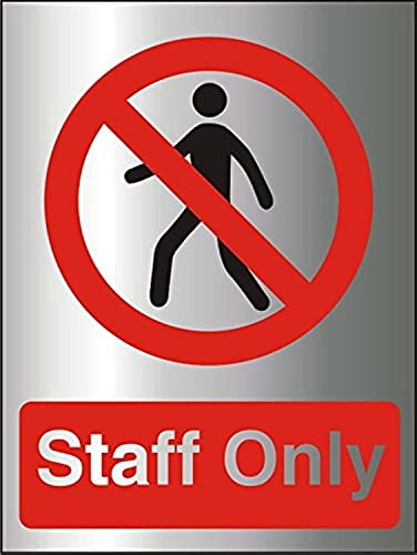 Seco Schild mit Aufschrift "Staff Only", 150 x 200 mm – 1,5 mm, gebürstetes Aluminiumverbundwerkstoff von SECO