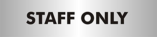 Seco Schild mit Aufschrift "Staff Only", 190 x 45 mm – 2 mm, Acryl mit gebürstetem Aluminium-Effekt von SECO