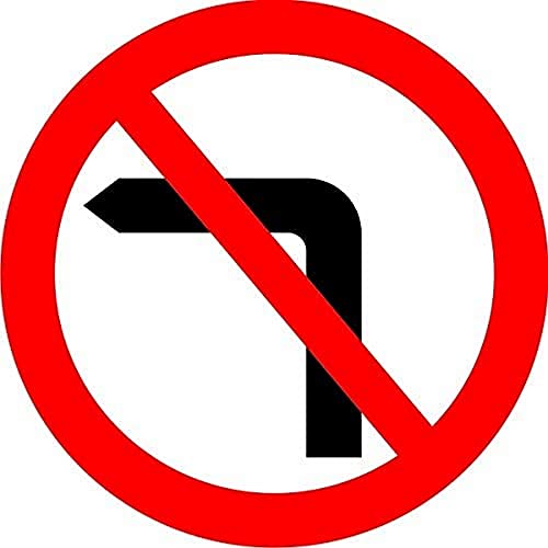 Seco Verkehrsschild "No Left Turn", 450 mm x 450 mm, 3 mm Aluminiumverbundwerkstoff Seco Verkehrsschild "No Left Turn", 450 mm x 450 mm, 3 mm Aluminiumverbundwerkstoff von SECO