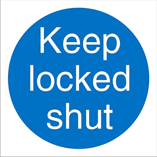 Stewart Superior Schild "Keep Locked Shut" selbstklebend 5 Stück von SECO