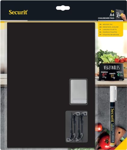 5er Tafelset DIN A4 inklusive 1 Kreidestift von Vermes Securit® TAG-A4-WT von SECURIT