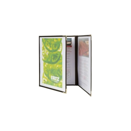 SECURIT Crystal dreifach transparente Menukarter (für 6 Einlagen A4 Seiten) -3er Satrz-Braun, Kristall, Durchsichtig, 31,6 x 23,8 x 2,2 cm von SECURIT