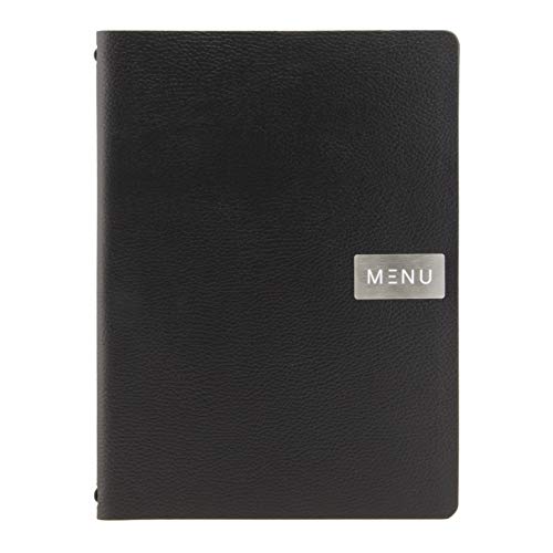 SECURIT - Speisekarte Leather Line Raw - 1 Fester, doppelseitiger Einleger = 4 DIN A4-Seiten - Möglichkeit zum Hinzufügen weiterer Einleger - Für Cafés, Bars, Restaurants - Ökoleder - Schwarz SECURIT - Speisekarte Leather Line Raw - 1 Fester, doppelseitiger Einleger = 4 DIN A4-Seiten - Möglichkeit zum Hinzufügen weiterer Einleger - Für Cafés, Bars, Restaurants - Ökoleder - Schwarz von SECURIT