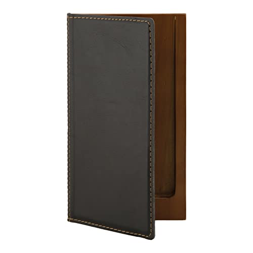 SECURIT Trendy Leder Stil Bill Presenter – Münzhalter Holz, schwarz, Holz, MCDBBPBL, 17.9 x 10 x 1.8 cm von SECURIT