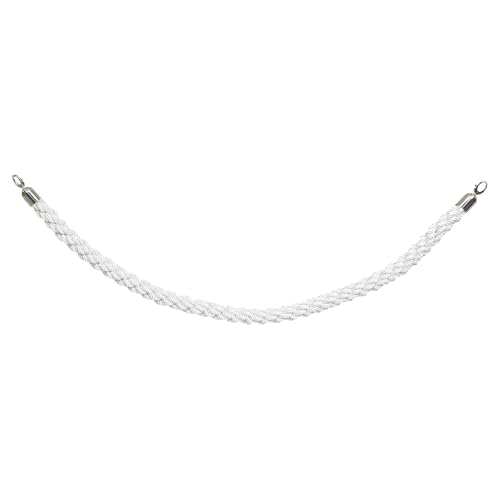 SECURIT - Samt Kordel für Absperrsystem Classic - Für Bars, Restaurants, Nachtclubs, Geschäfte - L. 152 cm - Verchromt - Weiß von SECURIT
