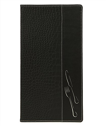 Securit Design Kroko Optik A4 Menukarte, inkl. 2 dopplete Einlage für Menüs (für 6 Seiten A4) von SECURIT