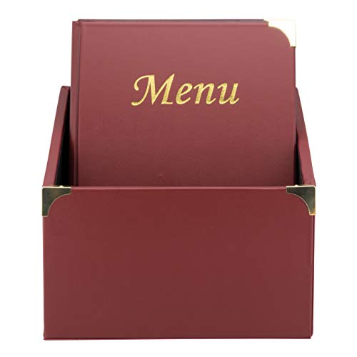 Securit MC-BOX-BRA4-WR Speisekartenumschläge in einer Box, Basic-Reihe, A4, Weinrot von SECURIT