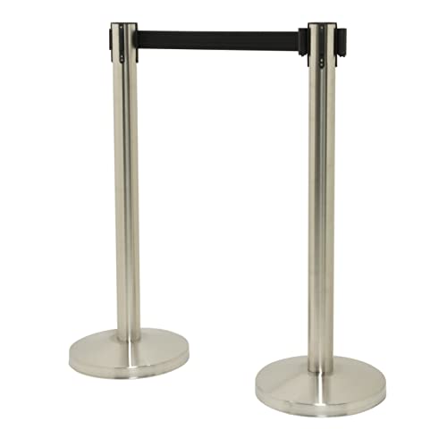 Securit RS-RT-LW-CH Absperrsystem RETRACTABLES - 2er Set, chrom/schwarz von SECURIT
