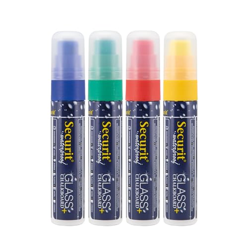 Securit SMA820-V4 Kreidemarker Waterproof Large, 4er Etui von SECURIT