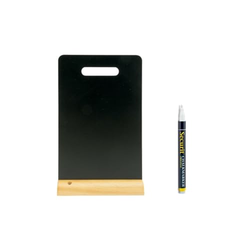 Securit Tischaufsteller Silhouette Rechteck, Holz, Schwarz, 24 x 21 x 7 cm von SECURIT
