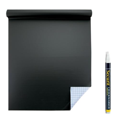 Securit selbstklebend Kreidetafel Rolle, 100 x 45 cm, schwarz (cs-wall-100) von SECURIT