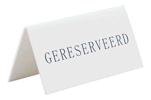Signs Set5 Table Stands Nl 'gereserveerdwhite Acryl 5x10x4.5cm von SECURIT