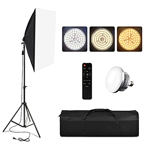 Softbox-Beleuchtungsset,Professionelles Studio Kontinuierliche Ausrüstung mit 2M Lichtstativ, 3200-5500K Dreifach-LED-Lampe mit Fernbedienung für Photo Studio Portraitfotografie, Videodreh Softbox-Beleuchtungsset,Professionelles Studio Kontinuierliche Ausrüstung mit 2M Lichtstativ, 3200-5500K Dreifach-LED-Lampe mit Fernbedienung für Photo Studio Portraitfotografie, Videodreh von SEDGEWIN