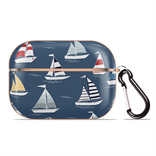 Cartoon Boot Muster Schutzhülle Case Cover Kompatibel mit Apple AirPods Pro Stylish Glänzende Hartschale Ocean Airpod Case Cover mit Tragbarem Schlüsselanhänger (Roségold) von SEEKJOYS