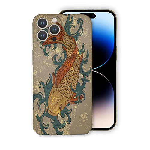 SEEKJOYS Handyhülle Retro Japanisches Koi Design für iPhone 14 Pro Retro Koi Ganzkörperdruck mit Kameraschutz, stoßfest, strapazierfähig, Schutzhülle 6,1 Zoll Mehrfarbig von SEEKJOYS
