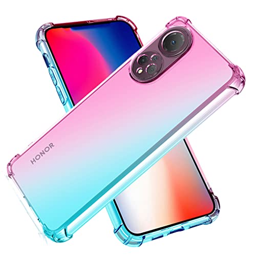 SEEKO Hülle für Honor X7 Hülle, Farbverlauf Ultradünne TPU Handyhülle, Bunt Transparent Sanft Silikon Bumper Case Stoßfeste Schutzhülle, Rosa/Grün von SEEKO