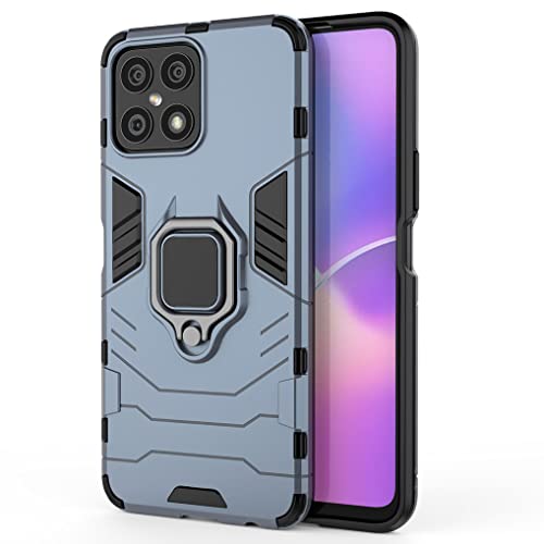 SEEKO Hülle für Honor X8, [Militärische Stoßfest Case] 360 Grad Drehbar Magnetische Ringhalter Cover TPU Bumper Schutzhülle Handyhülle - Blau von SEEKO