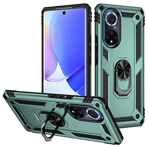 SEEKO Hülle für Huawei nova 9 / Honor 50, Militär Strapazierfähig Robust Handyhülle Outdoor Stoßfest Silikon TPU + PC Handy Case Schutzhülle mit 360 Grad Ring Ständer - Grün von SEEKO