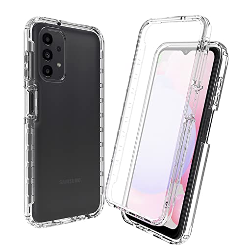 SEEKO Hülle für Samsung Galaxy A13 4G, [mit Eingebautem Displayschutz] Farbverlauf Ultradünne Stoßfest Handyhülle Silikon Schutzhülle Durchsichtig TPU Bumper Cover Case, Weiß von SEEKO
