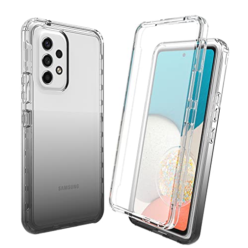 SEEKO Hülle für Samsung Galaxy A53 5G, [mit Eingebautem Displayschutz] Farbverlauf Ultradünne Stoßfest Handyhülle Silikon Schutzhülle Durchsichtig TPU Bumper Cover Case, Schwarz von SEEKO