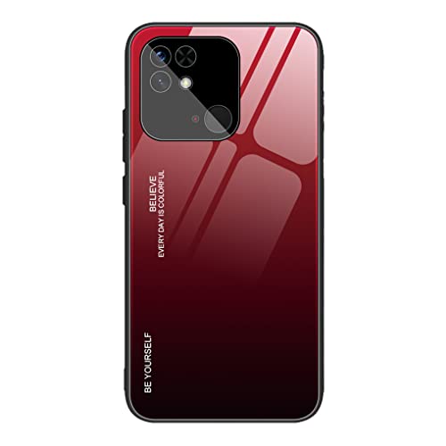 SEEKO Hülle für Xiaomi Redmi 10C, Ultradünne Gehärtetem Glas Zurück & Weich Silikon TPU Rahmen Handyhülle Farbverlauf Farbe Case Stoßfest Schutzhülle, Elegantes Rot SEEKO Hülle für Xiaomi Redmi 10C, Ultradünne Gehärtetem Glas Zurück & Weich Silikon TPU Rahmen Handyhülle Farbverlauf Farbe Case Stoßfest Schutzhülle, Elegantes Rot von SEEKO
