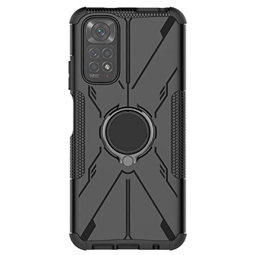 SEEKO Hülle für Xiaomi Redmi Note 11 Pro 5G/4G, Militär Strapazierfähig Robust Handyhülle Outdoor Stoßfest Handy Case Schutzhülle mit 360 Grad Ring Ständer - Schwarz von SEEKO